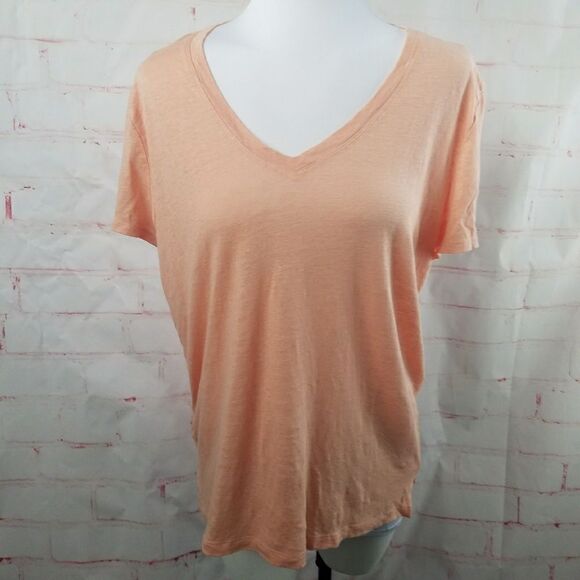 3/$25 Lou & Grey linen tee orange sherbet medium - Picture 1 of 8